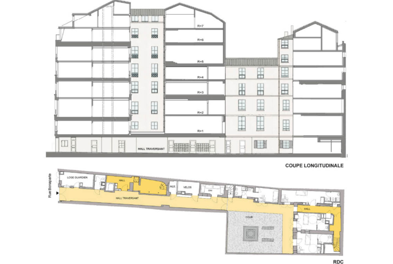 Projet rehabilitation Rue-Bonaparte-3 par Atelier JS Tabet